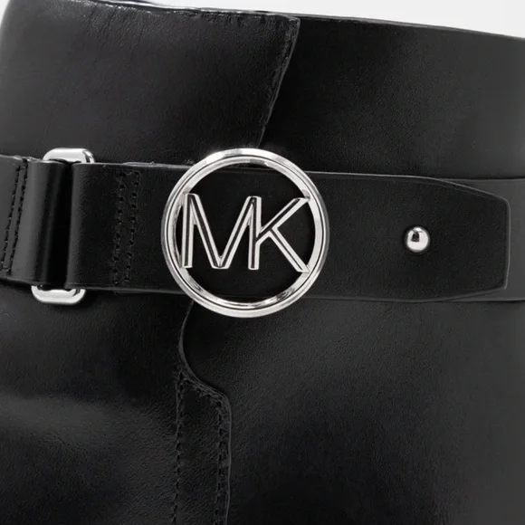 Michael Kors Black Leather Ankle Boots - Picture 3 of 6